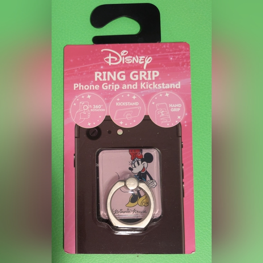 Disney Minnie Mouse Phone Ring Grip - Pink and Silver